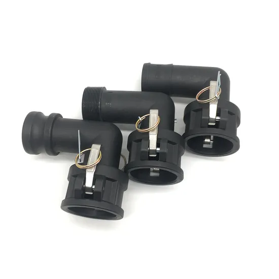 Body+ Gasket+ Handles+ Pins+ Rings+ Safety Clips 90 Degree Angle PP Quick Coupling IBC Adapter