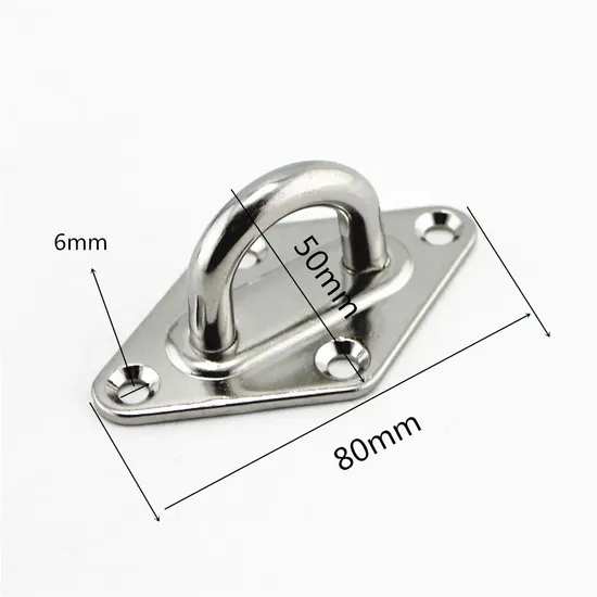 Factory Supply M8 Wall Mounted Hanging Diamond Eye Plate Suspended Stainless Steel 304 Ceiling Hooks