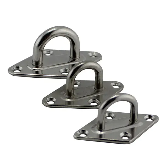 Marine Hardware Stainless Steel Diamond Plate Pad Eye Ring Hook Loop U-Shaped Pad Eye with Ring