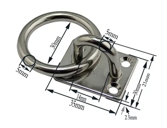 Rigging Hardware Stainless Steel Wall Mounting Hook Marine Rectangle Square Pad Eye Plate