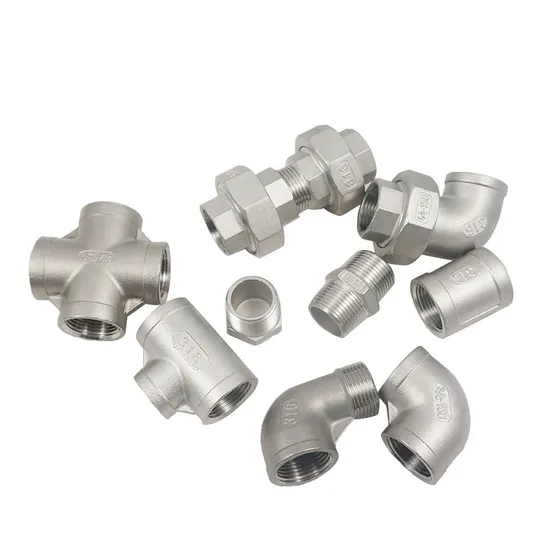 Plumbing Materials Stainless Steel Threaded SS304/316 Sanitary Pipe Fittings Union Elbow for Water Supply