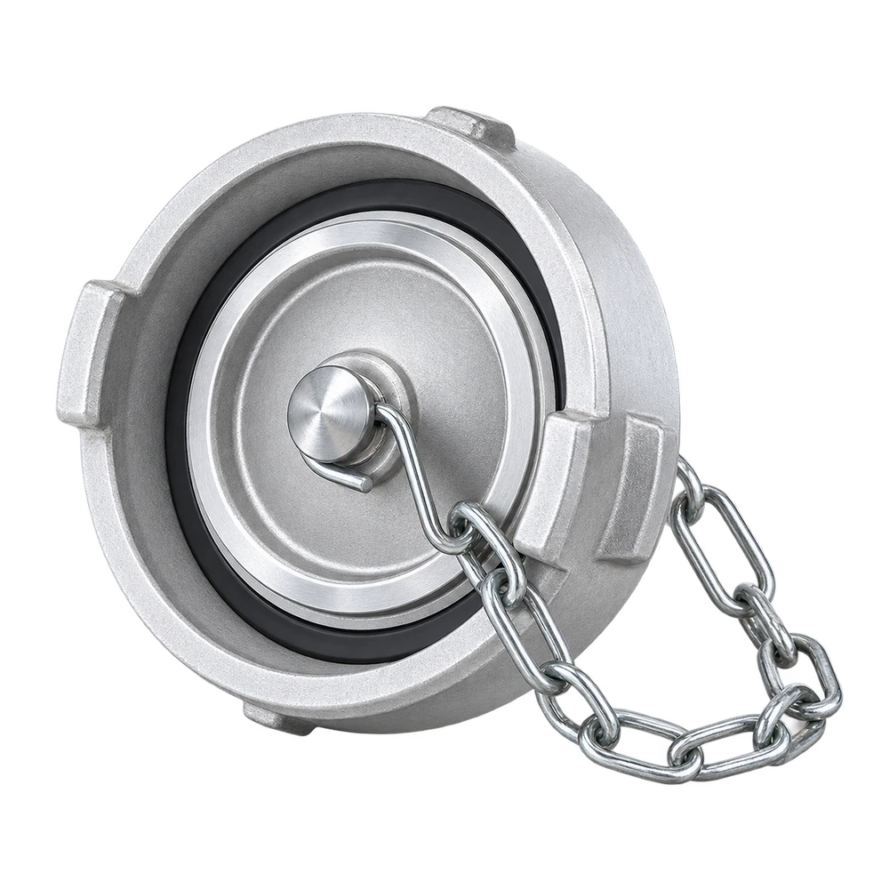 Aluminum Storz blind cap with retaining chain